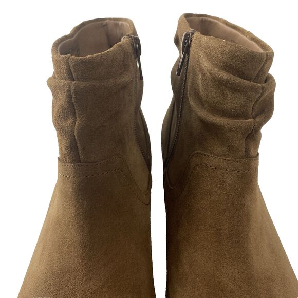 Womens Vionic Size 9.5 Boots Brown Suede Slouch Ankle Weather Resistant Comfort - Picture 3 of 12